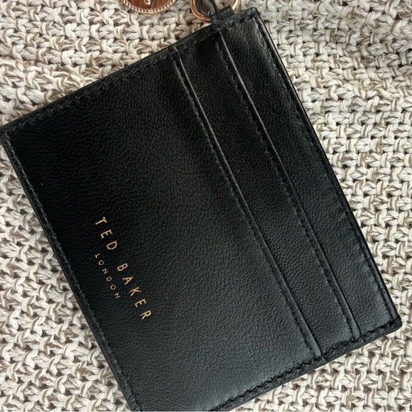 Ted Baker Accessories - NWT - Ted Baker -  Black Leather Card Holder with Gold Tag
